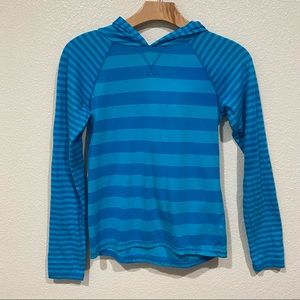 kids so blue striped hooded long sleeve t shirt top